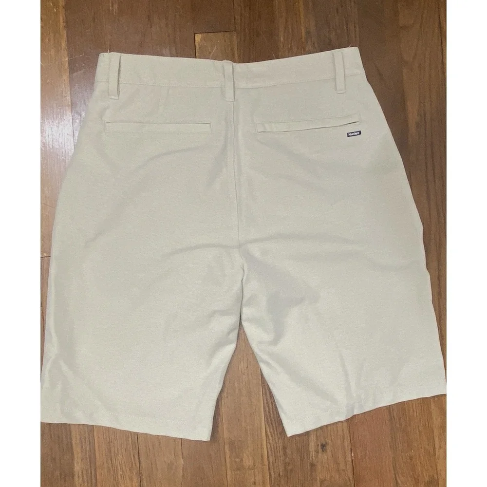 Hurley Hybrid Performance Shorts Sz 28 Khaki Quick Dry Walking Beach Resort Wear